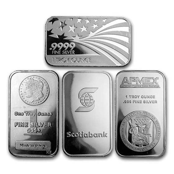 1 Troy oz .999 Fine Silver Bar - Brand and Design Varies