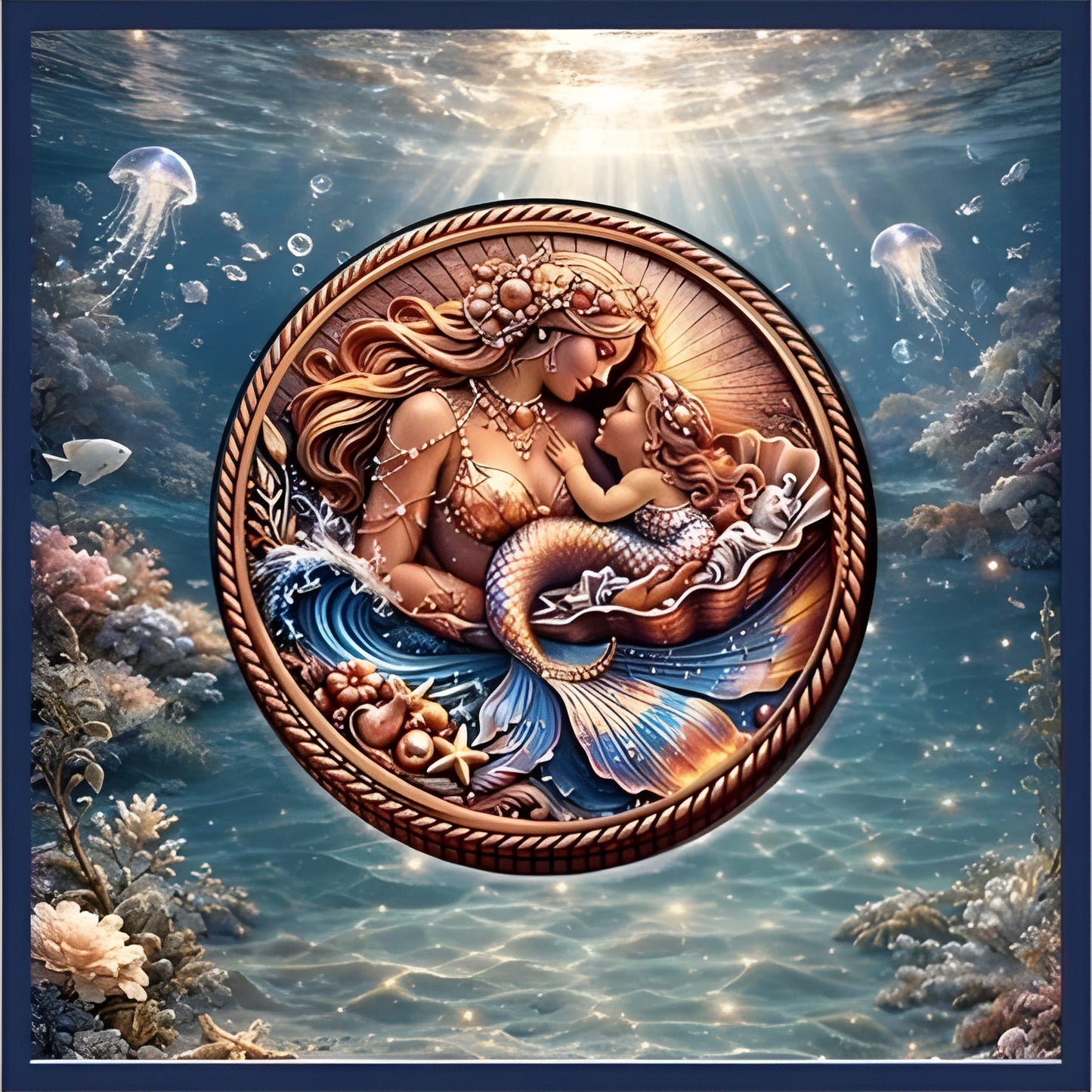 Ocean’s Eternal Love Mermaid 1 oz Copper Round PREORDER
