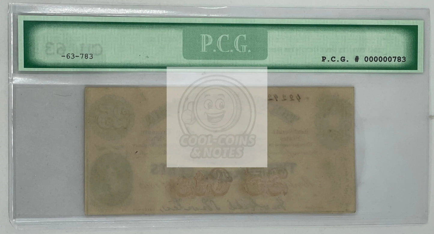 1863 25 Cents State of Alabama SN 42242 CU 63 PCG Banknote