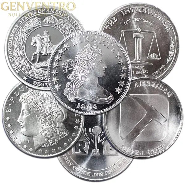 1/2 oz Fine Silver .999 Round - Design Varies