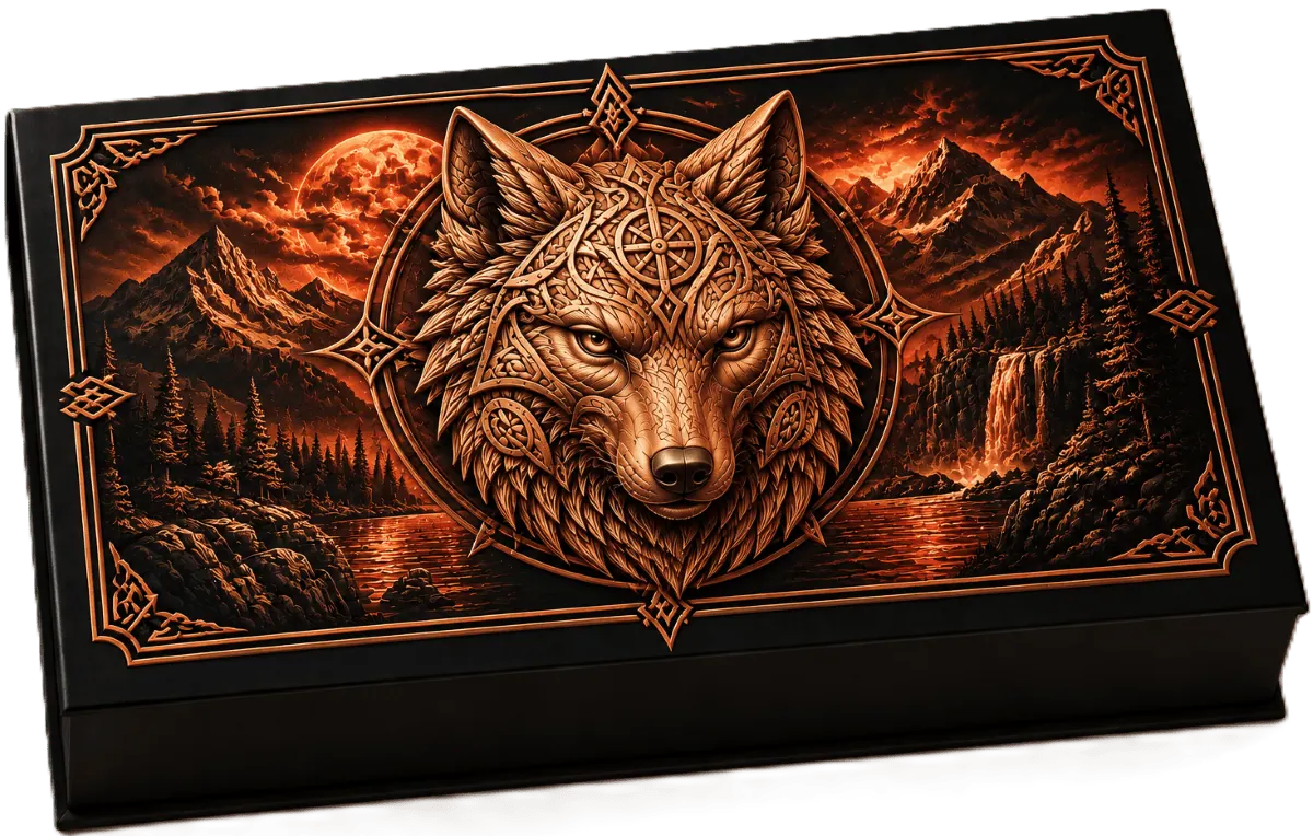 2026 Celtic Wolf 3 oz .999 Copper 3D Antiqued Statue – Limited Edition