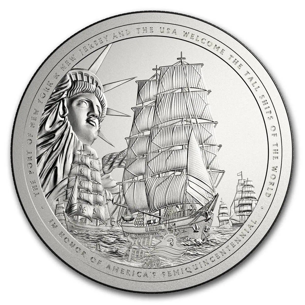 2026 PAMP Sail4th 1/2 oz Silver Round – BU in Tamper-Evident Packaging (Presale)