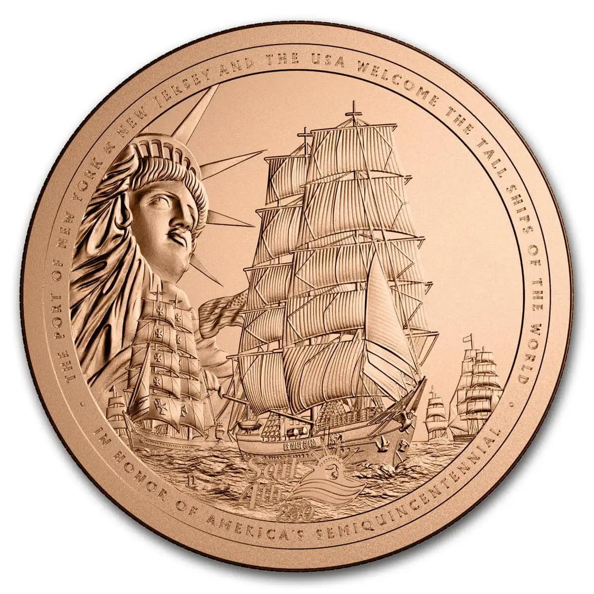 2026 PAMP Sail4th 250 Semiquincentennial 1 oz Copper Round