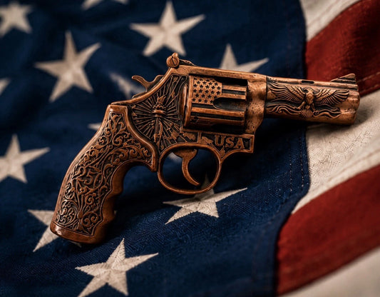 2026 250th Anniversary 3D Revolver 2.5 oz .999 Fine Copper Medal with Display Box (Presale)