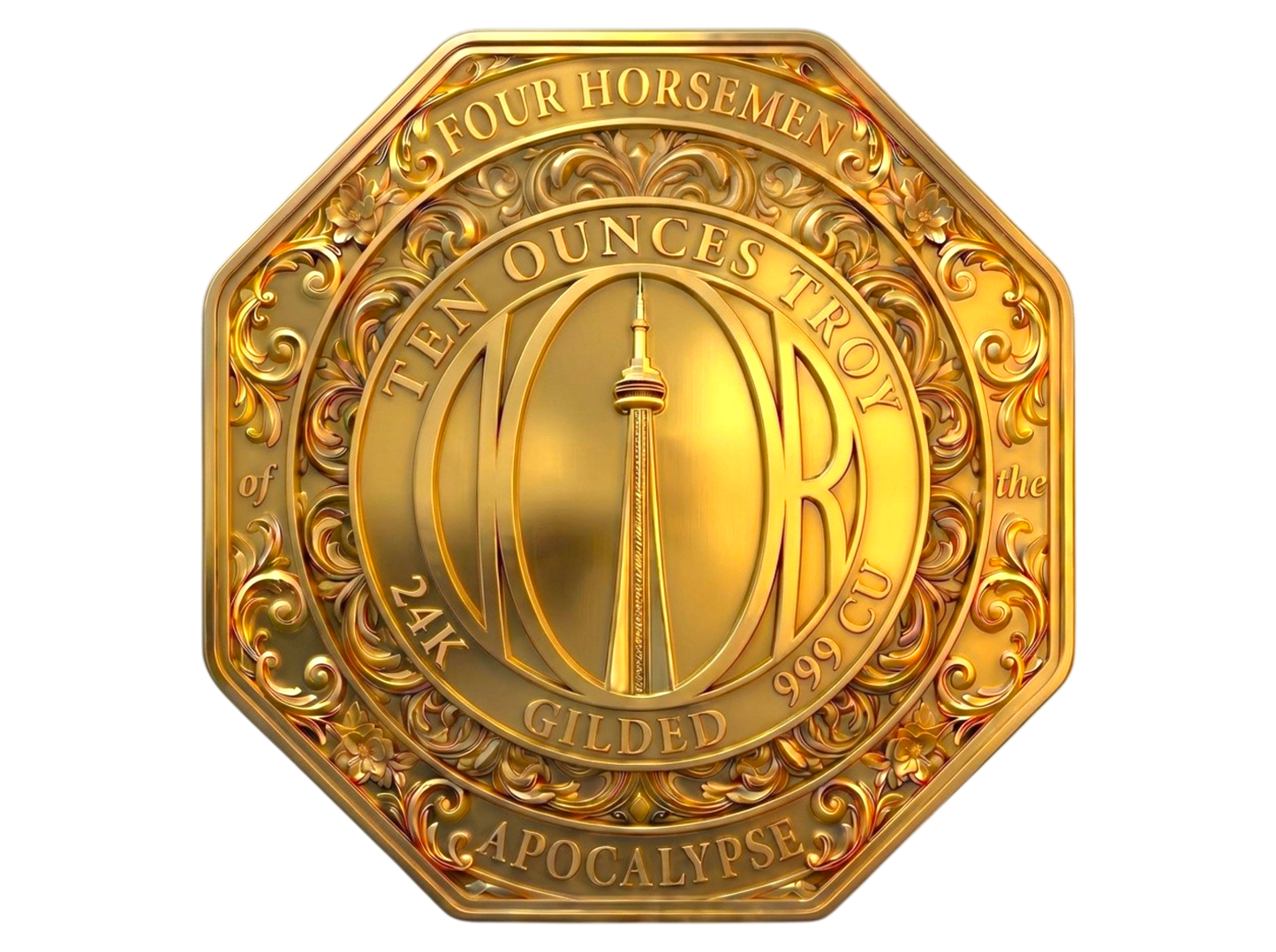 PREORDER SALE Four Horsemen of the Apocalypse - Famine Gold Gilt 10 oz Copper Medal