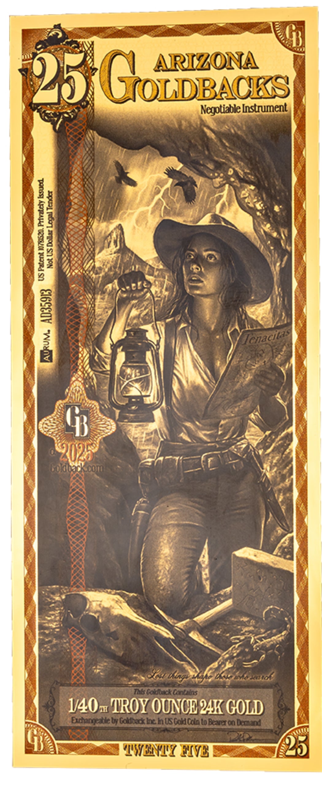 Arizona Alpha 25 Goldback 1/40th ozt per order ships after 11/18/25