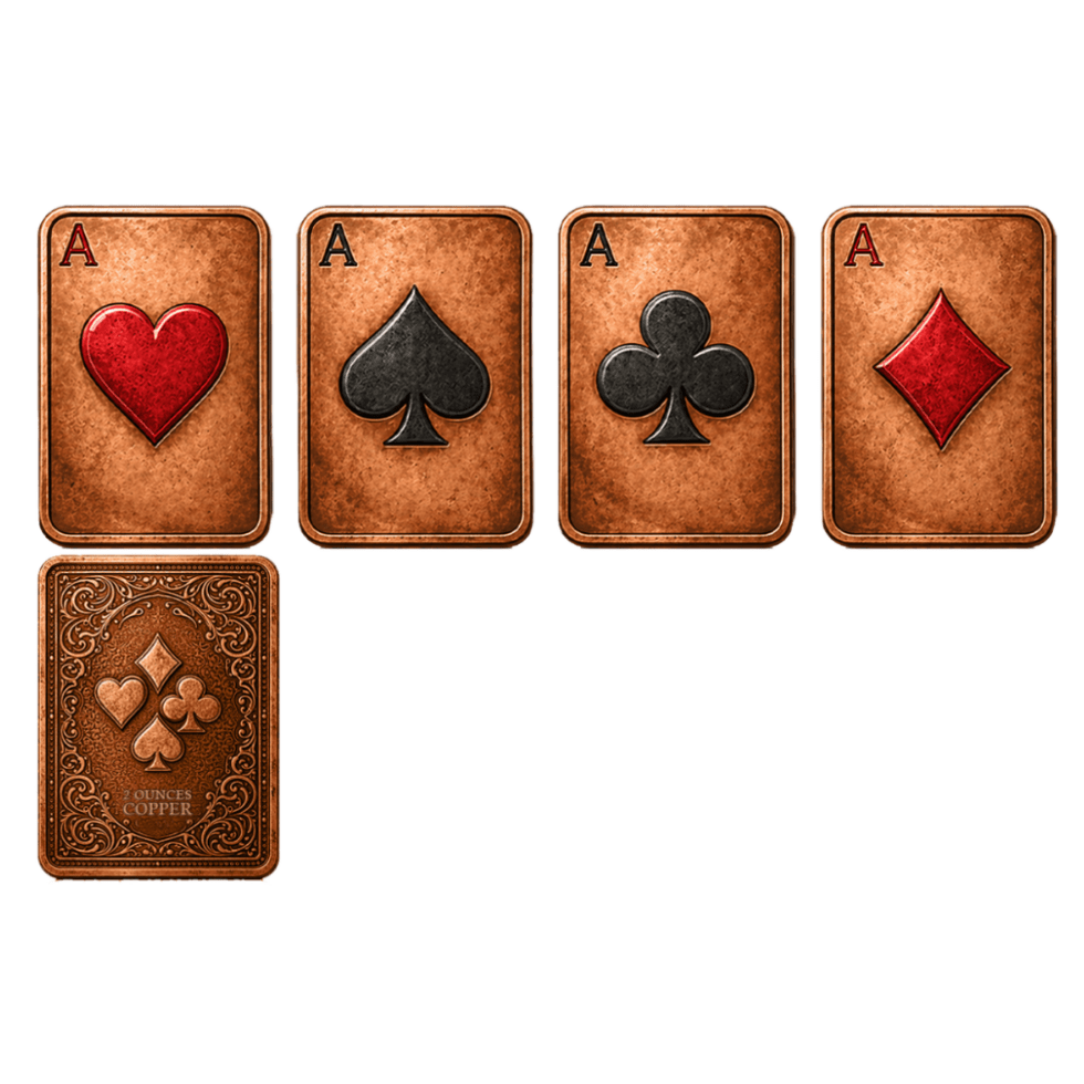 Playing Cards 4 x 2 oz Copper Medal Set (05/27)