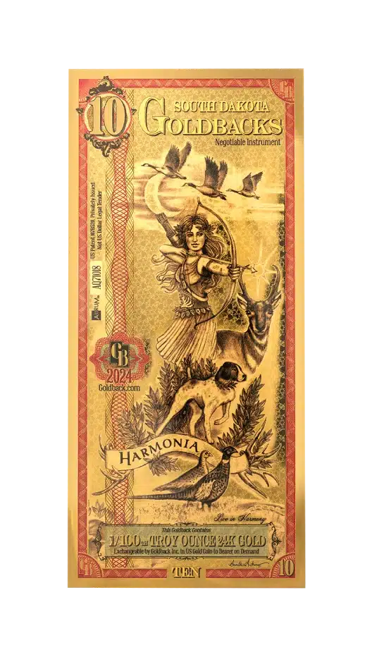 South Dakota, 10 Goldbacks MMR Goldback