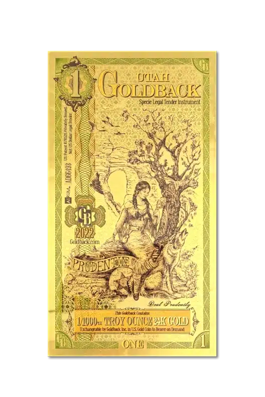 Utah, 1 Goldback zxa Goldback