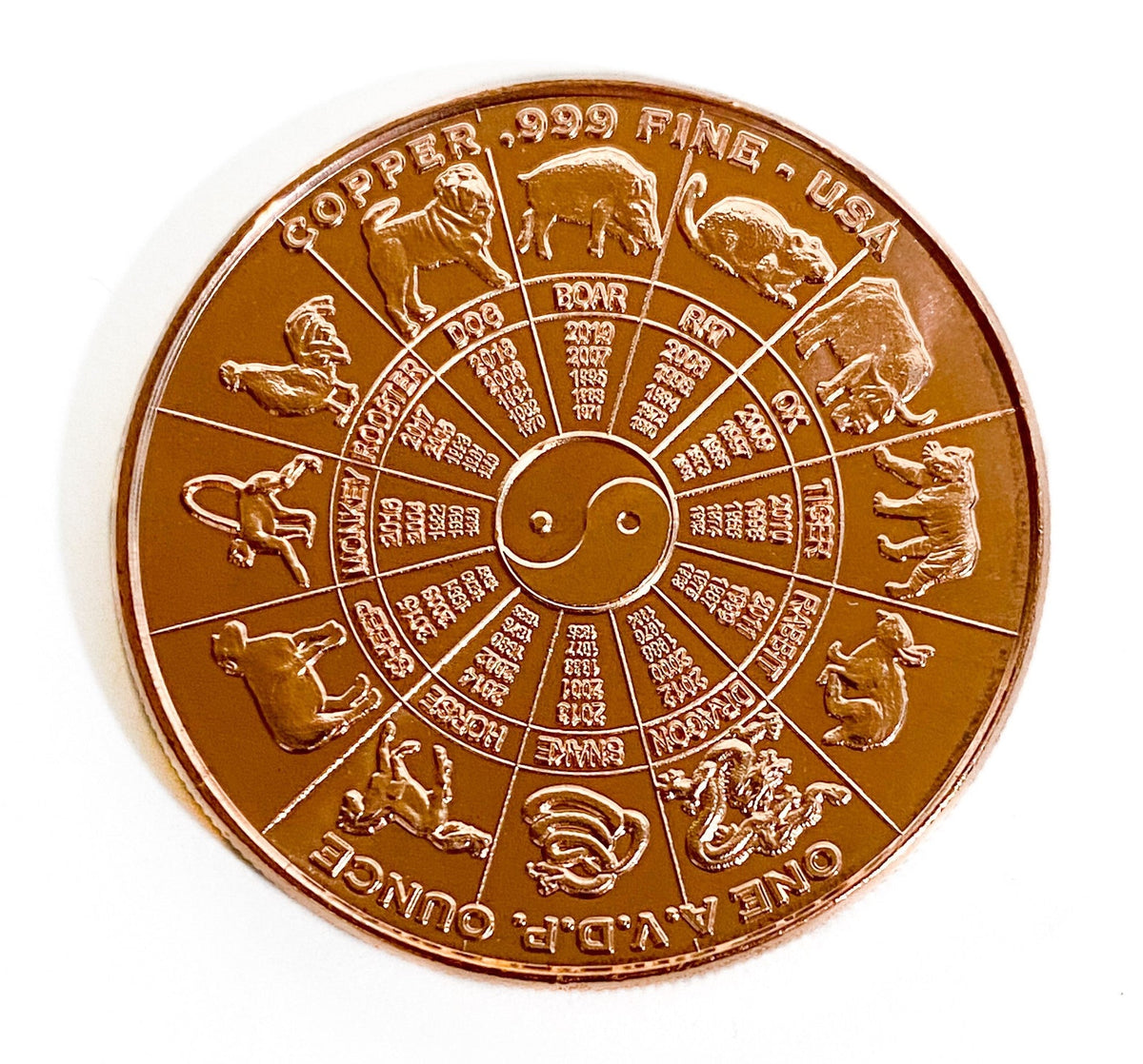1 oz Copper Round - Leo