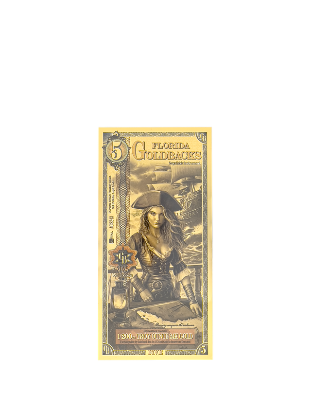Florida 5 Goldback 1/200th ozt VBB Goldback
