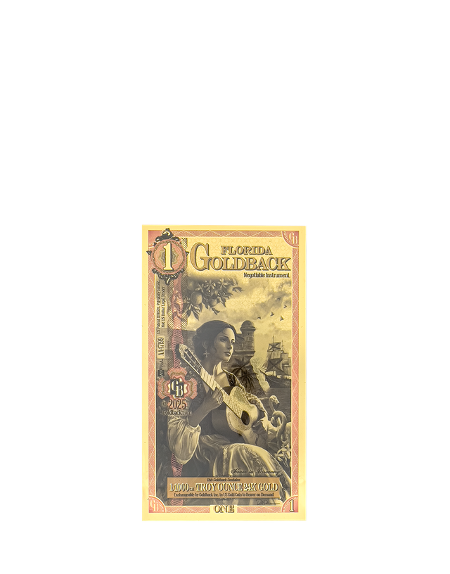 Florida 1 Goldback 1/1000 ozt 24k gold