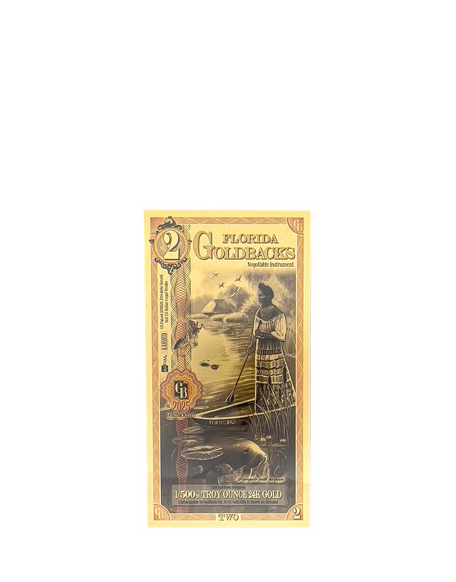 Florida 2 Goldback 1/500 ozt 24K gold