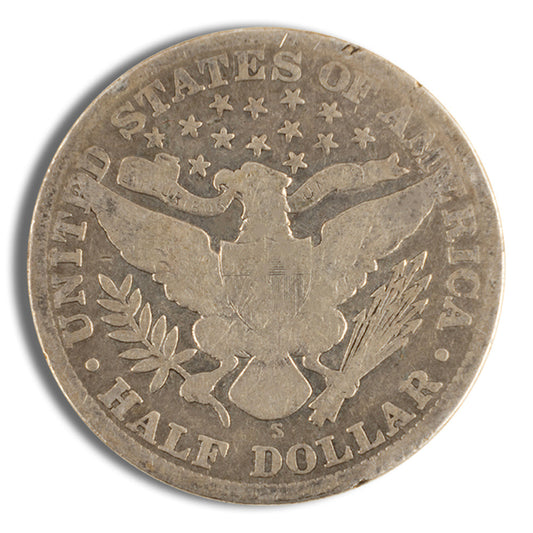 $1 FV 90% Silver Barber Half Dollars - Avg Circ