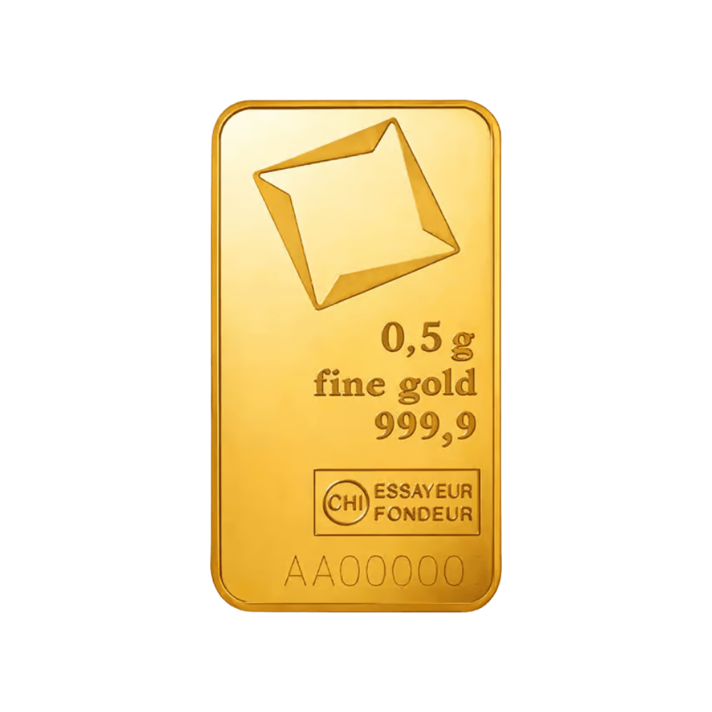 1/2 gram Gold Bar - Valcambi (Carded)