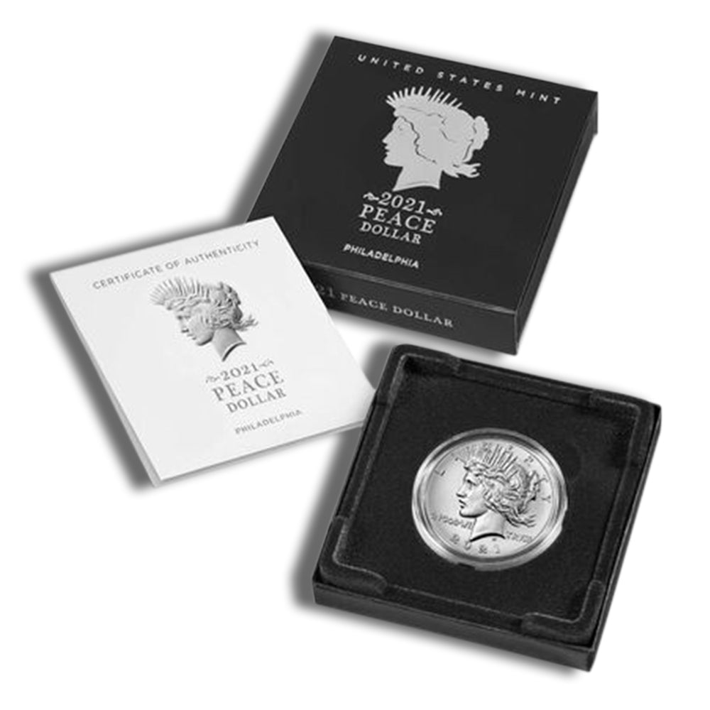 2021-P Peace Silver Dollar w/Box & COA
