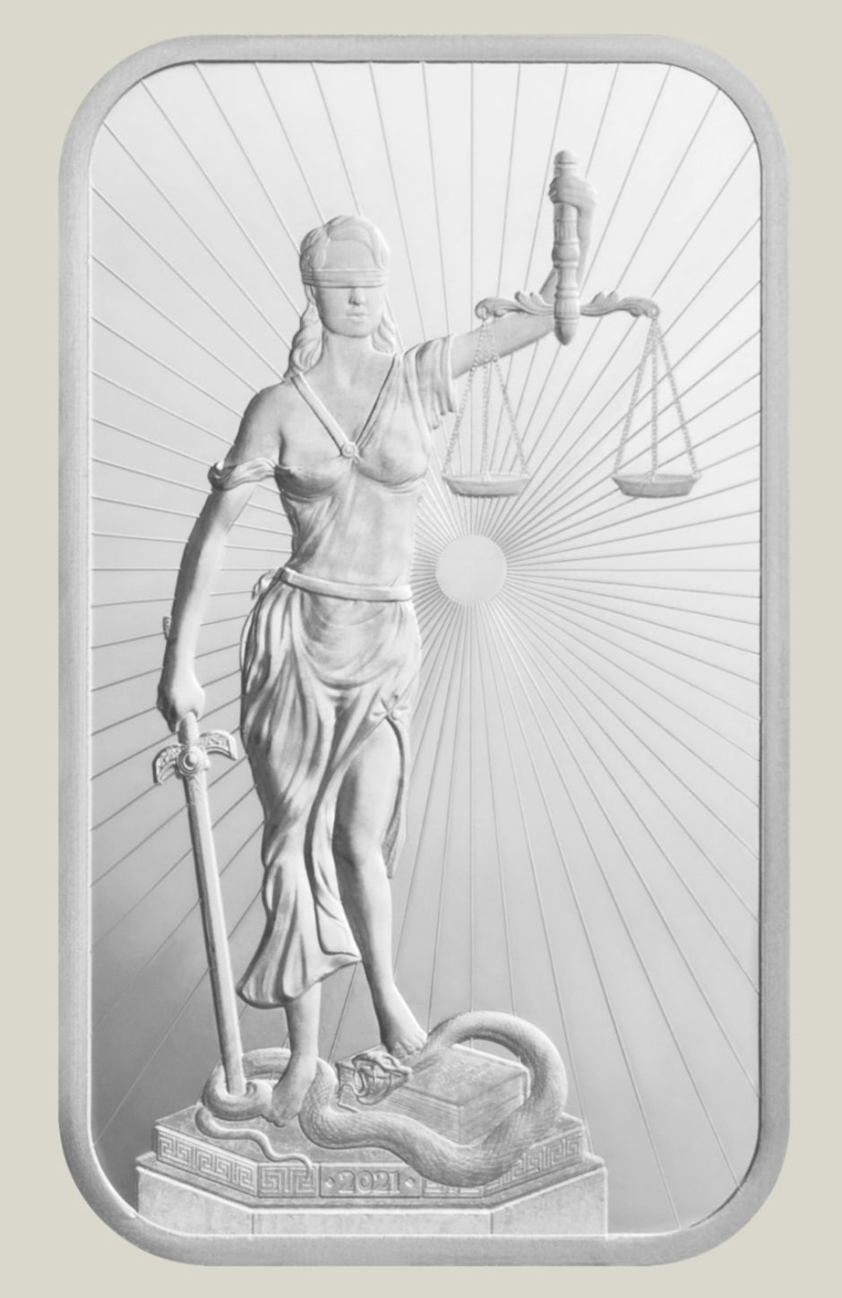 5oz Kinesis Themis Silver Bar 2022 **phone orders only call 580-230-8185 for current price Kinesis