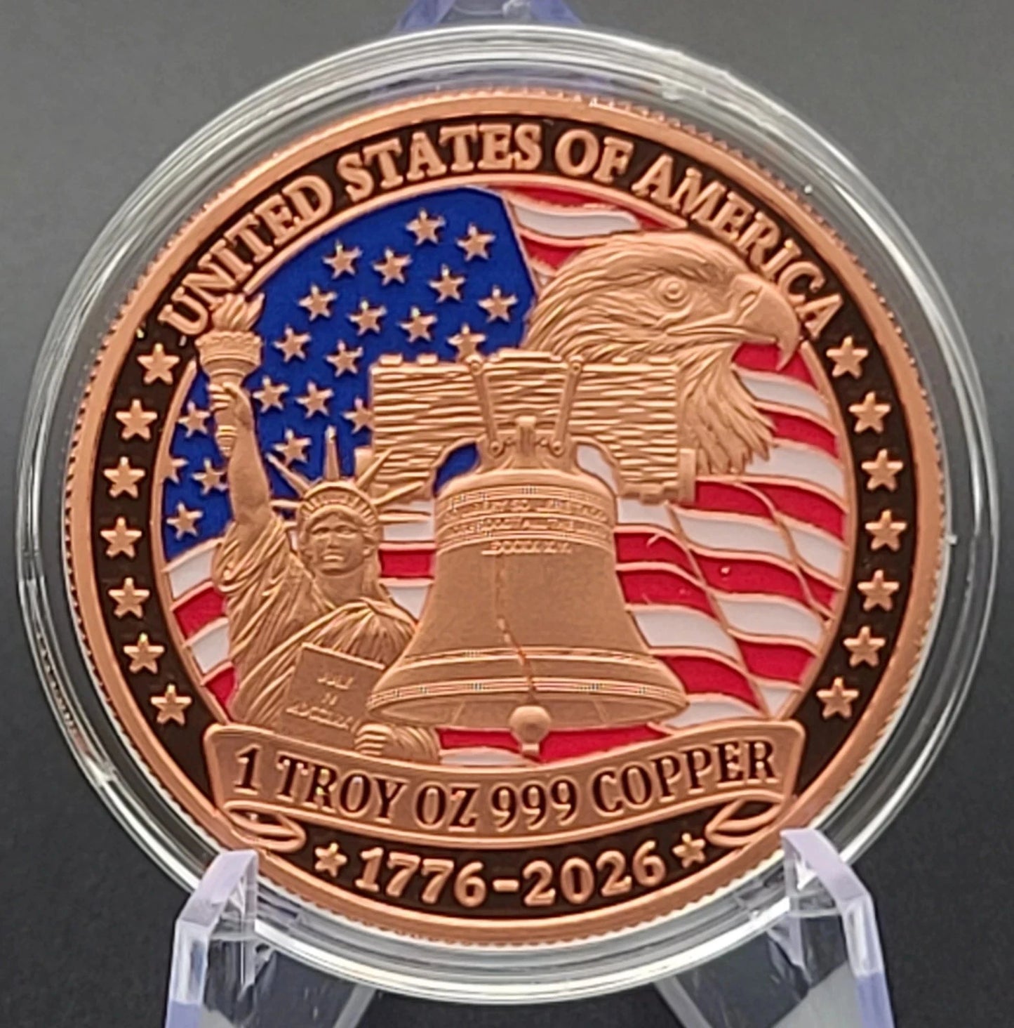 2026 USA 250th Anniversary Colorized 1 oz .999 Copper Round