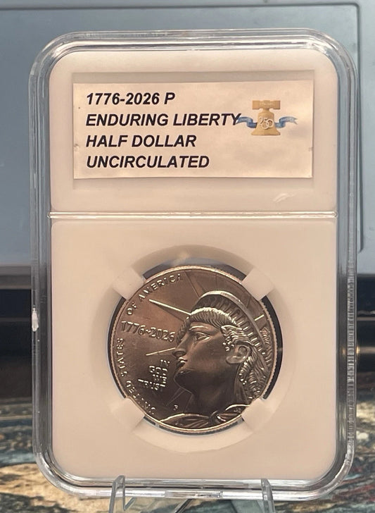 2026-D Enduring Liberty Half Dollar 1776–2026 Uncirculated in Slab