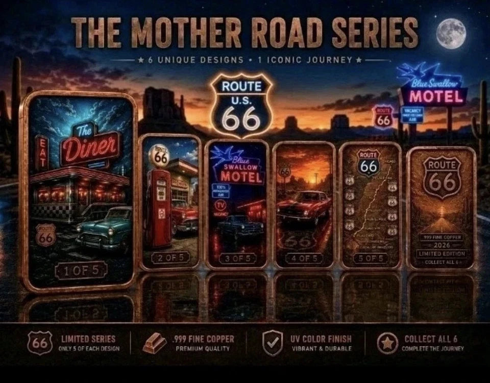 The Diner – Route 66 Series #1 of 6 – 5 oz Copper Bar in Capsule | K2BX
