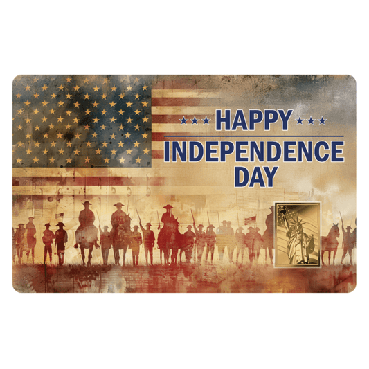 Happy Independence Day 1/1000 oz Gold Medal in Card (03/20)