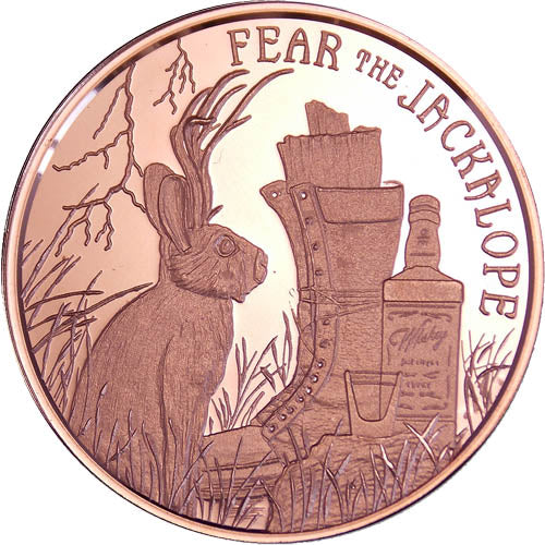 1 oz Copper Round - Fear the Jackalope