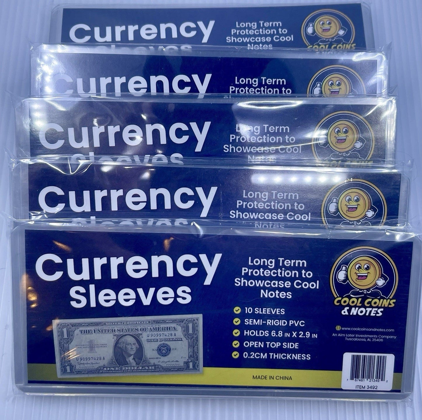 (200) CURRENCY HOLDERS Semi Rigid REGULAR Vinyl Sleeves Banknotes Dollar Bill Cool Coins & Notes