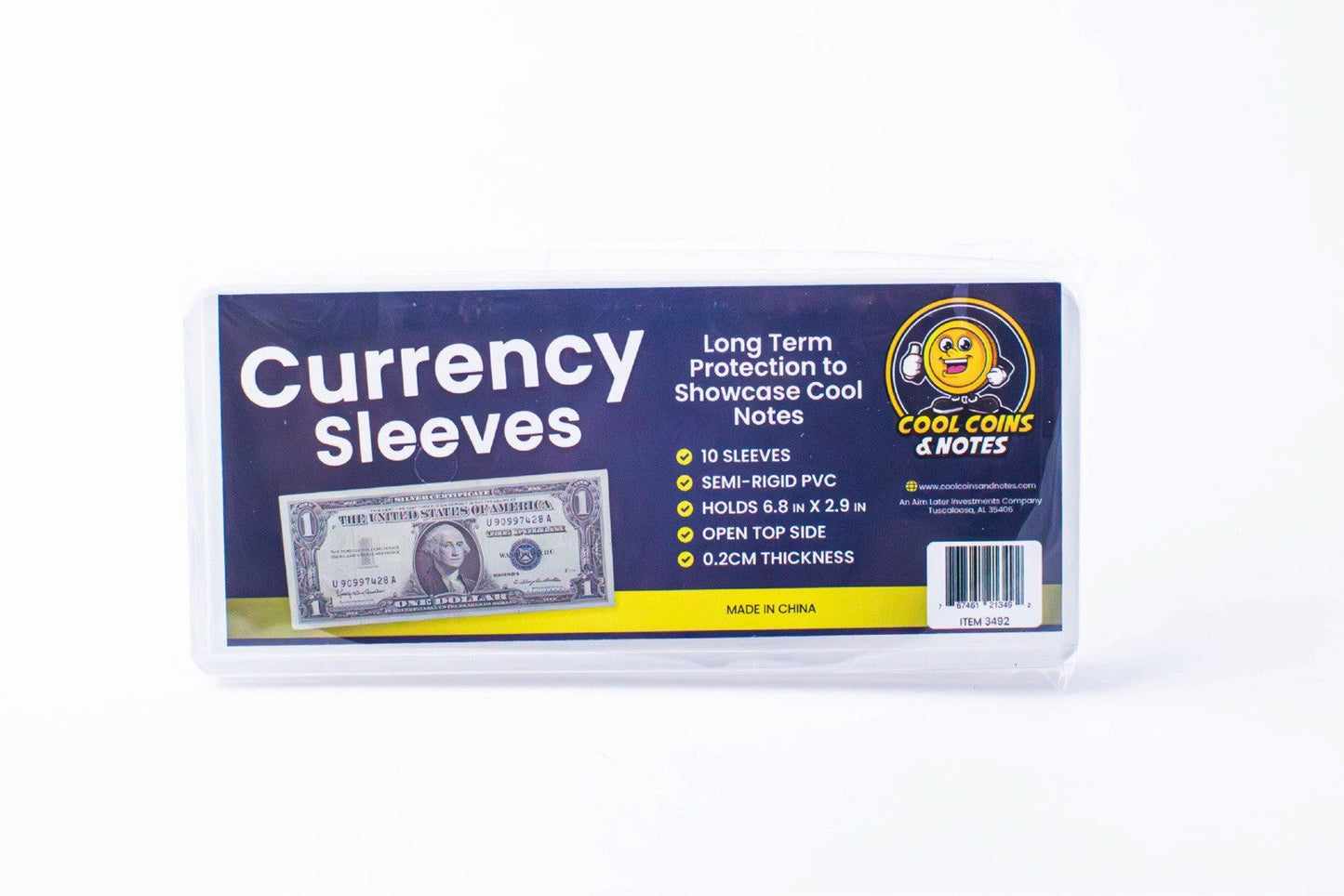 100 PCS CURRENCY HOLDERS Semi Rigid REGULAR Vinyl Sleeves Banknotes Dollar Bill Cool Coins & Notes