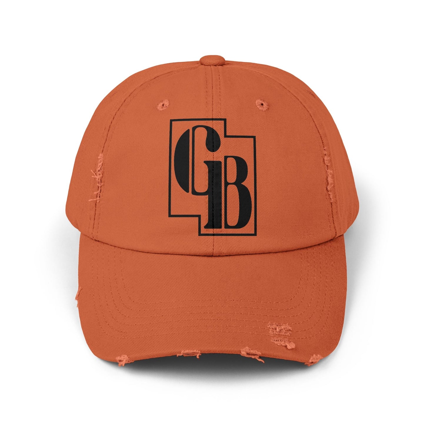 Unisex Distressed Cap with Bold Goldback Logo Graphic, Casual Hat for Everyday Wear, Gift for Sports Lovers, Trendy Accessories for Relaxed Vibes Printify