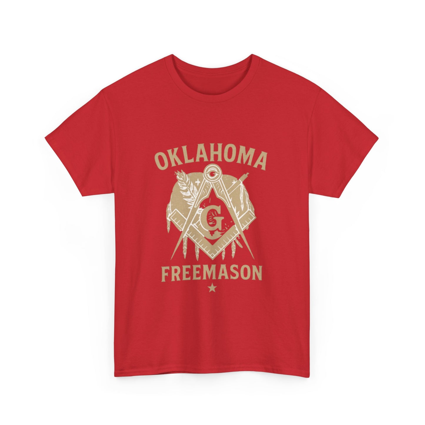 Oklahoma Freemason Unisex Heavy Cotton Tee - Unique Brotherhood Gift, Casual Wear, Lodge Events, Masonic Apparel, Comfortable Tee