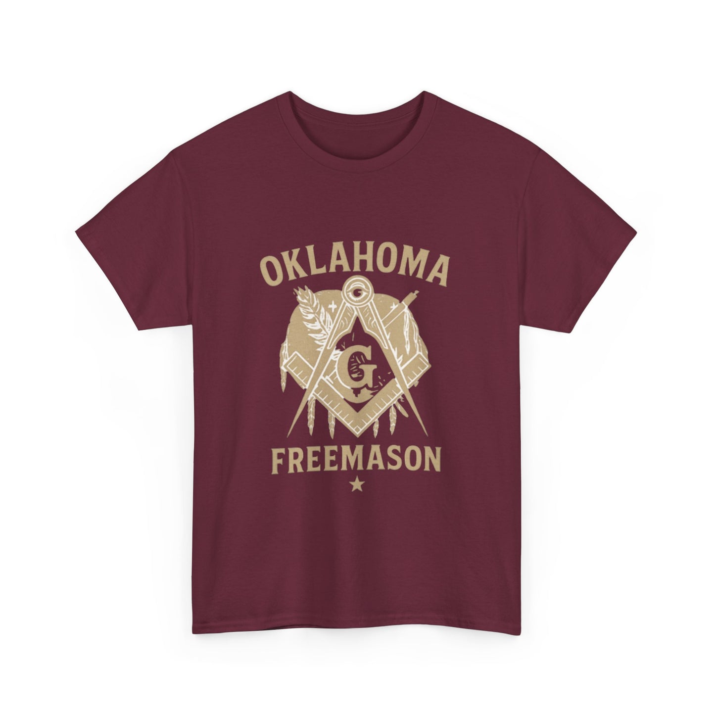 Oklahoma Freemason Unisex Heavy Cotton Tee - Unique Brotherhood Gift, Casual Wear, Lodge Events, Masonic Apparel, Comfortable Tee