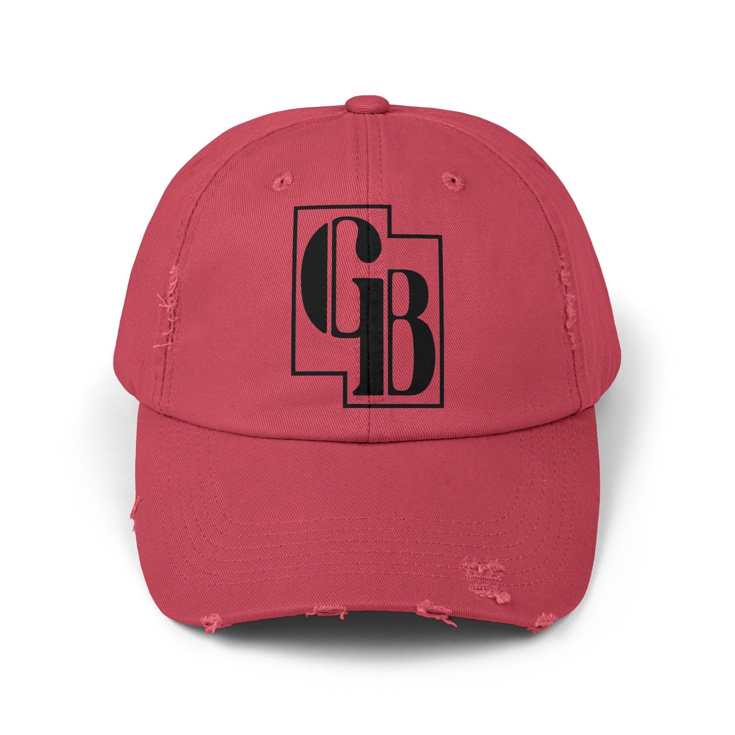 Unisex Distressed Cap with Bold Goldback Logo Graphic, Casual Hat for Everyday Wear, Gift for Sports Lovers, Trendy Accessories for Relaxed Vibes Printify