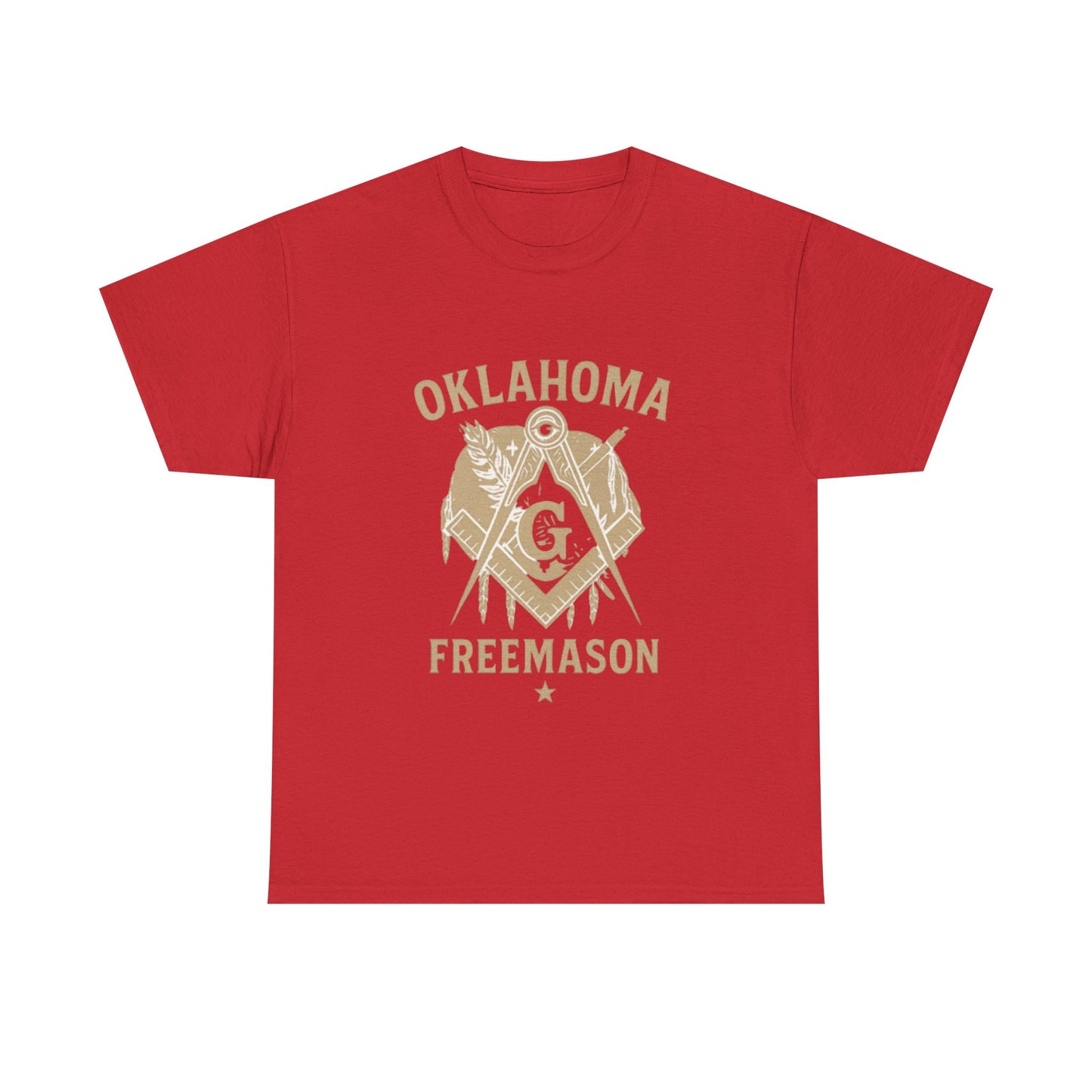 Oklahoma Freemason Unisex Heavy Cotton Tee - Unique Brotherhood Gift, Casual Wear, Lodge Events, Masonic Apparel, Comfortable Tee