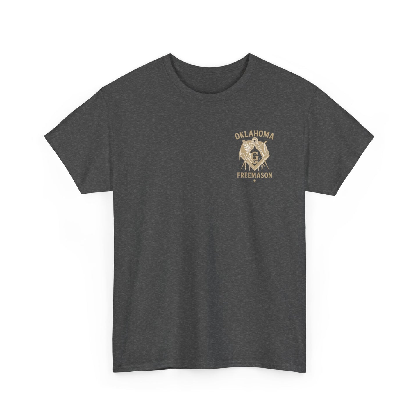 Oklahoma Freemason Unisex Heavy Cotton Tee - Unique Brotherhood Gift, Casual Wear, Lodge Events, Masonic Apparel, Comfortable Tee