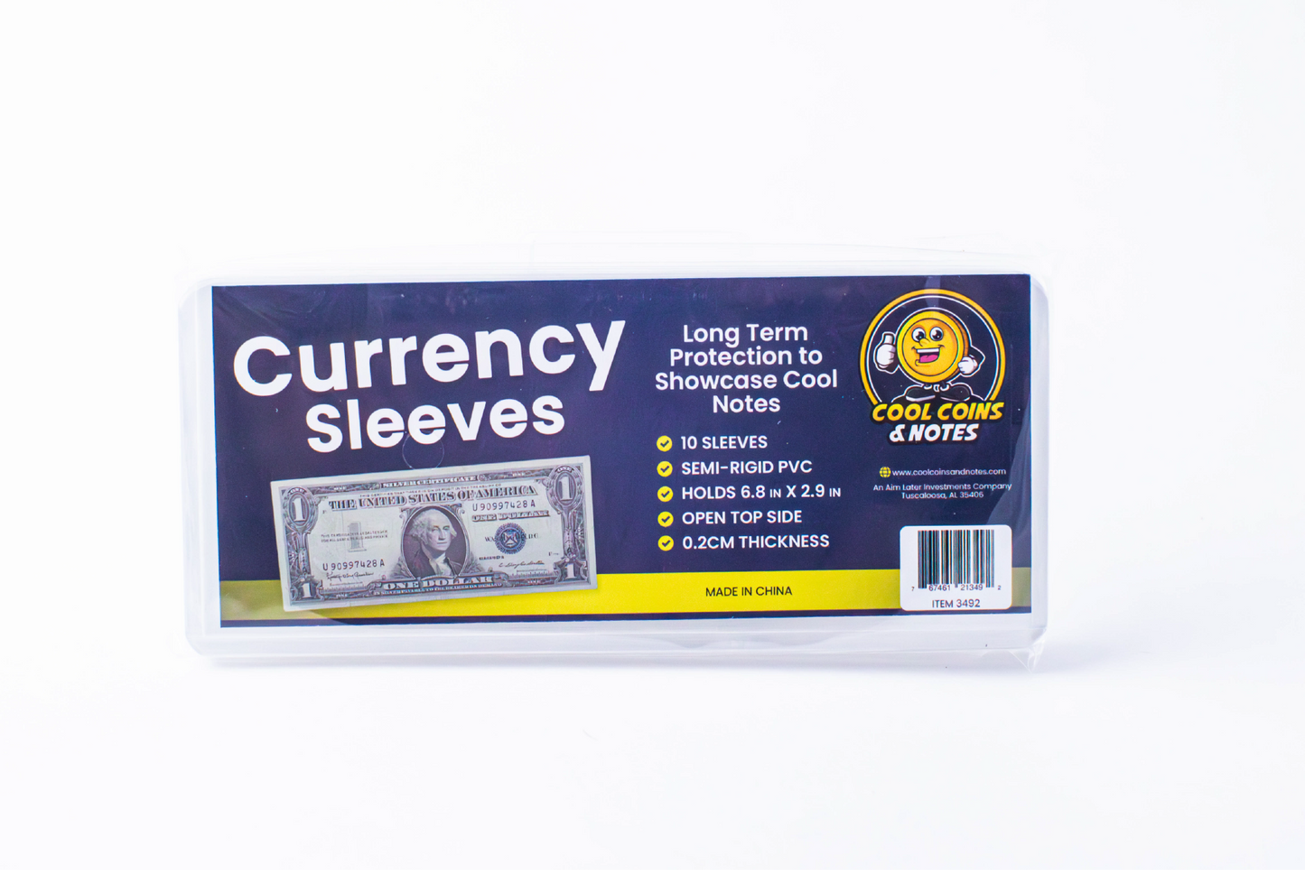 10 Banknote Currency Sleeves Rigid US Dollar Modern Size US Topload Holders Note Cool Coins & Notes Cool Coins & Notes