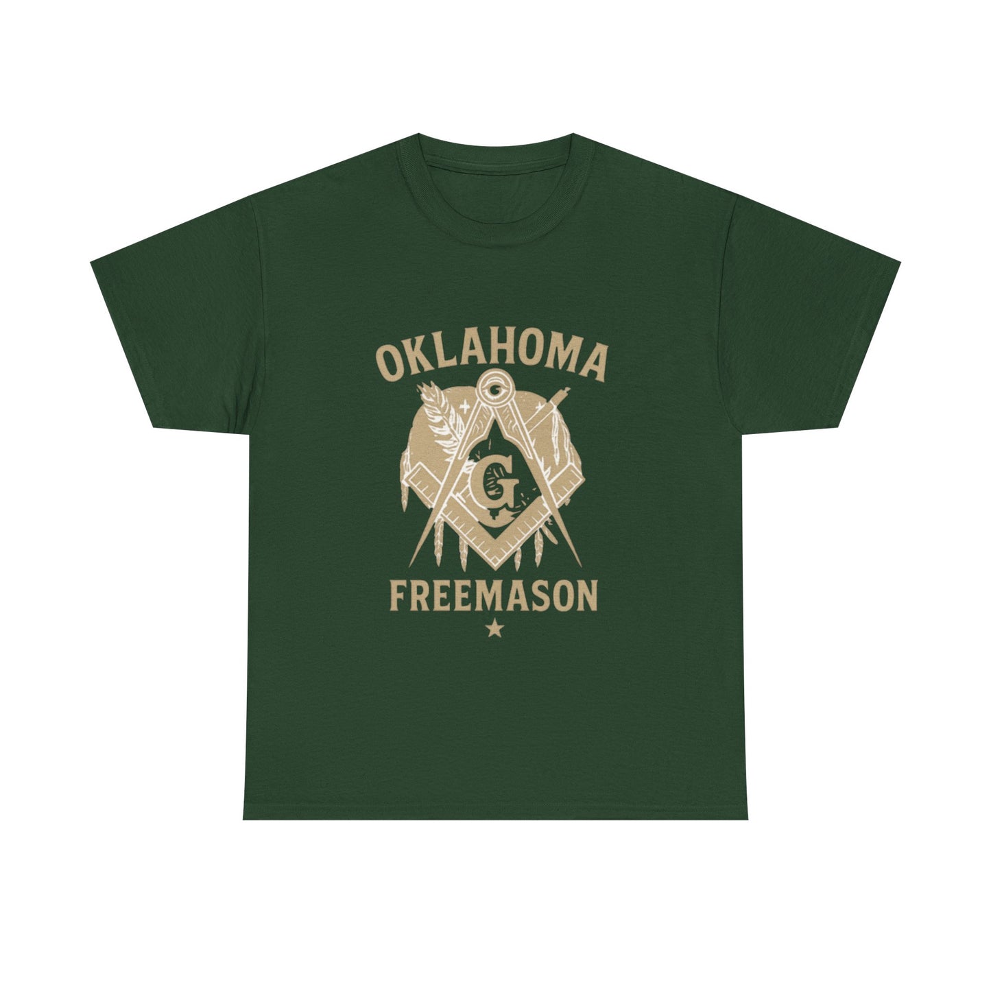 Oklahoma Freemason Unisex Heavy Cotton Tee - Unique Brotherhood Gift, Casual Wear, Lodge Events, Masonic Apparel, Comfortable Tee