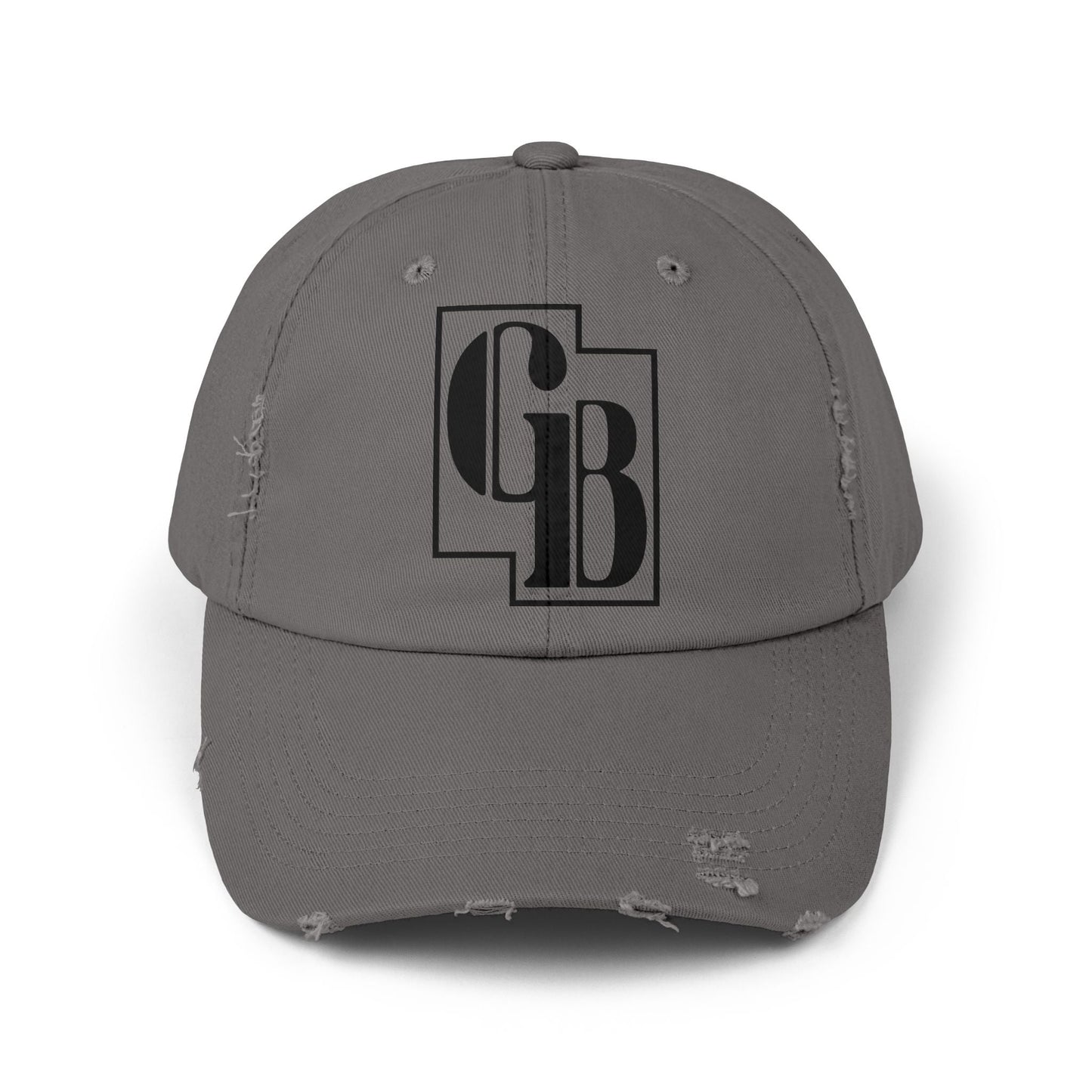 Unisex Distressed Cap with Bold Goldback Logo Graphic, Casual Hat for Everyday Wear, Gift for Sports Lovers, Trendy Accessories for Relaxed Vibes Printify