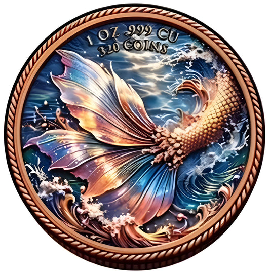 Ocean’s Eternal Love Mermaid 1 oz Copper Round PREORDER