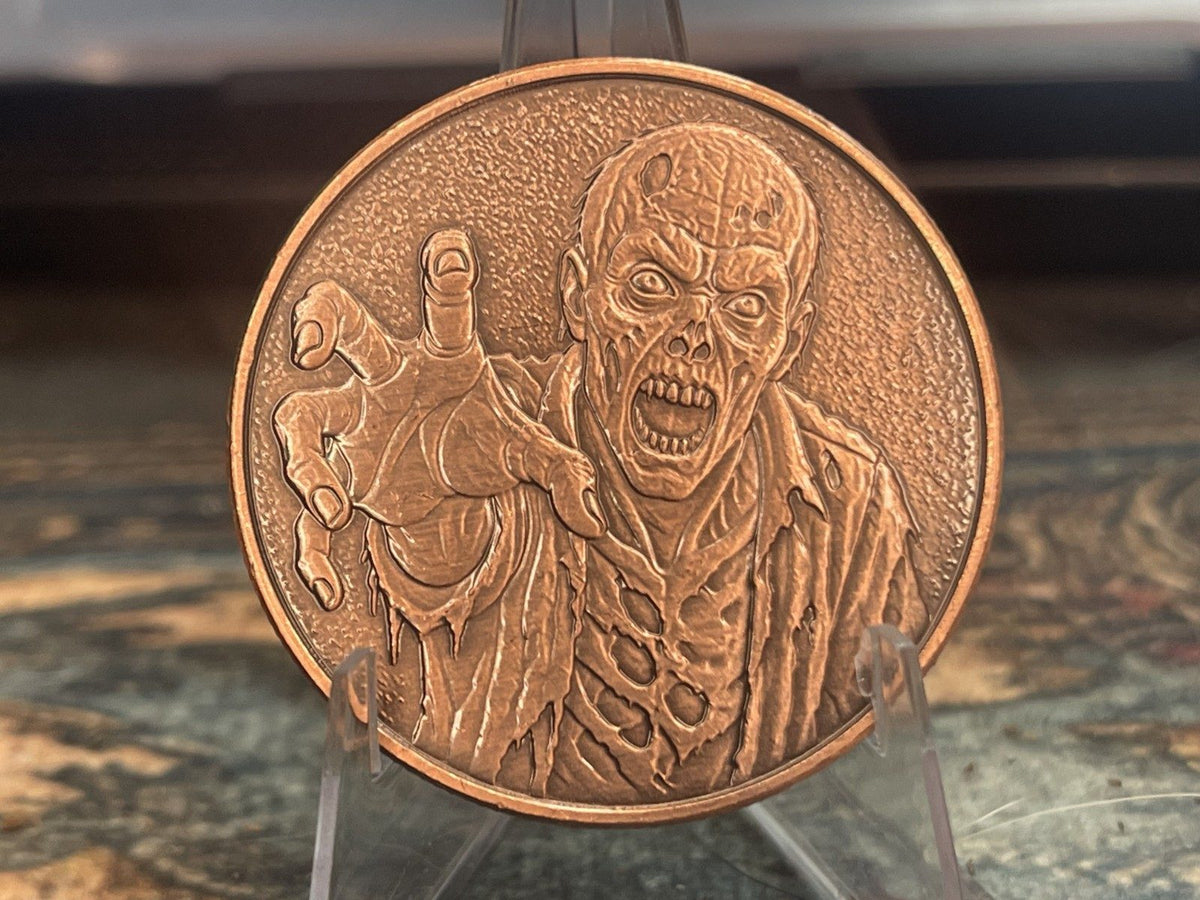 Antiqued Zombie 1 oz .999 Fine Copper Round