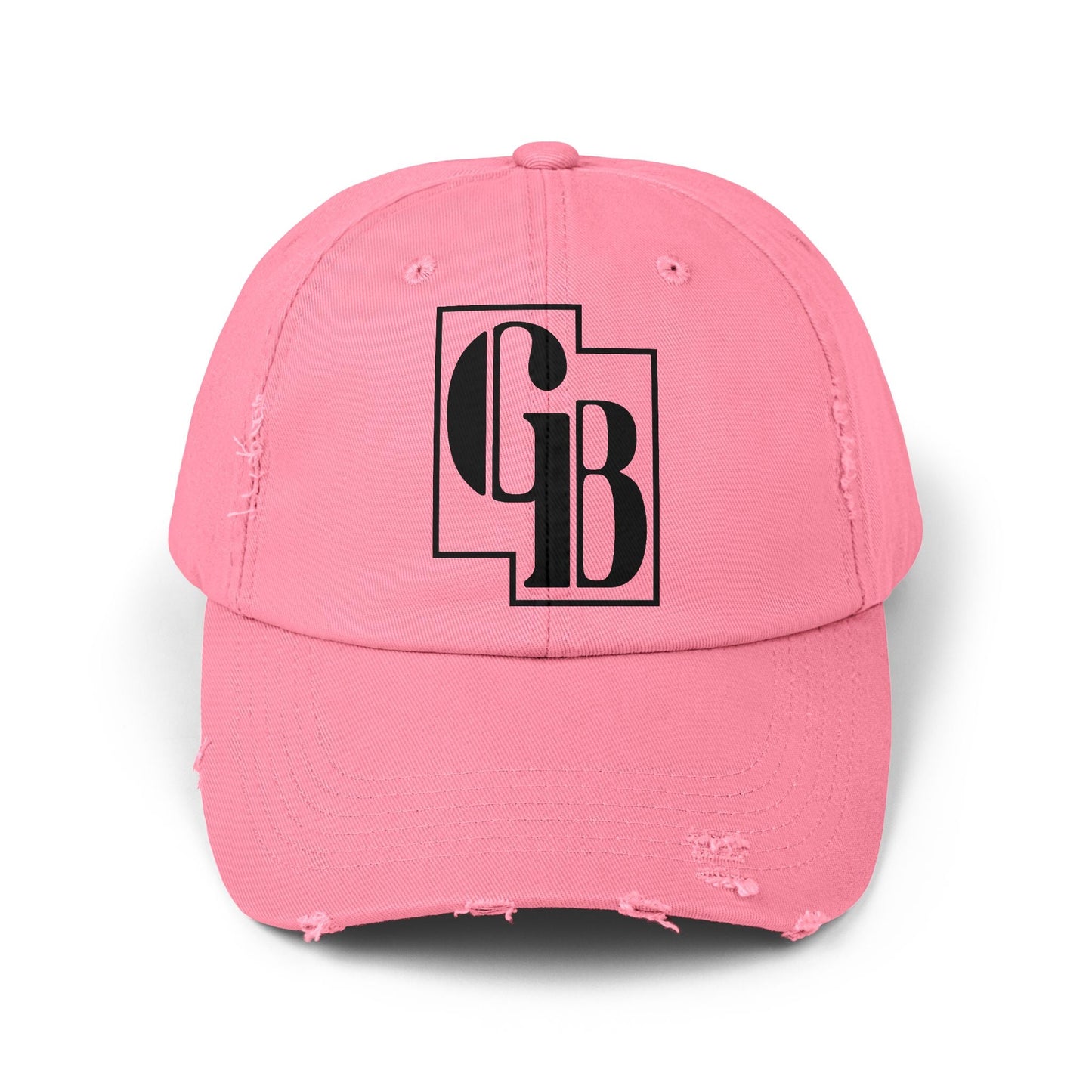 Unisex Distressed Cap with Bold Goldback Logo Graphic, Casual Hat for Everyday Wear, Gift for Sports Lovers, Trendy Accessories for Relaxed Vibes Printify