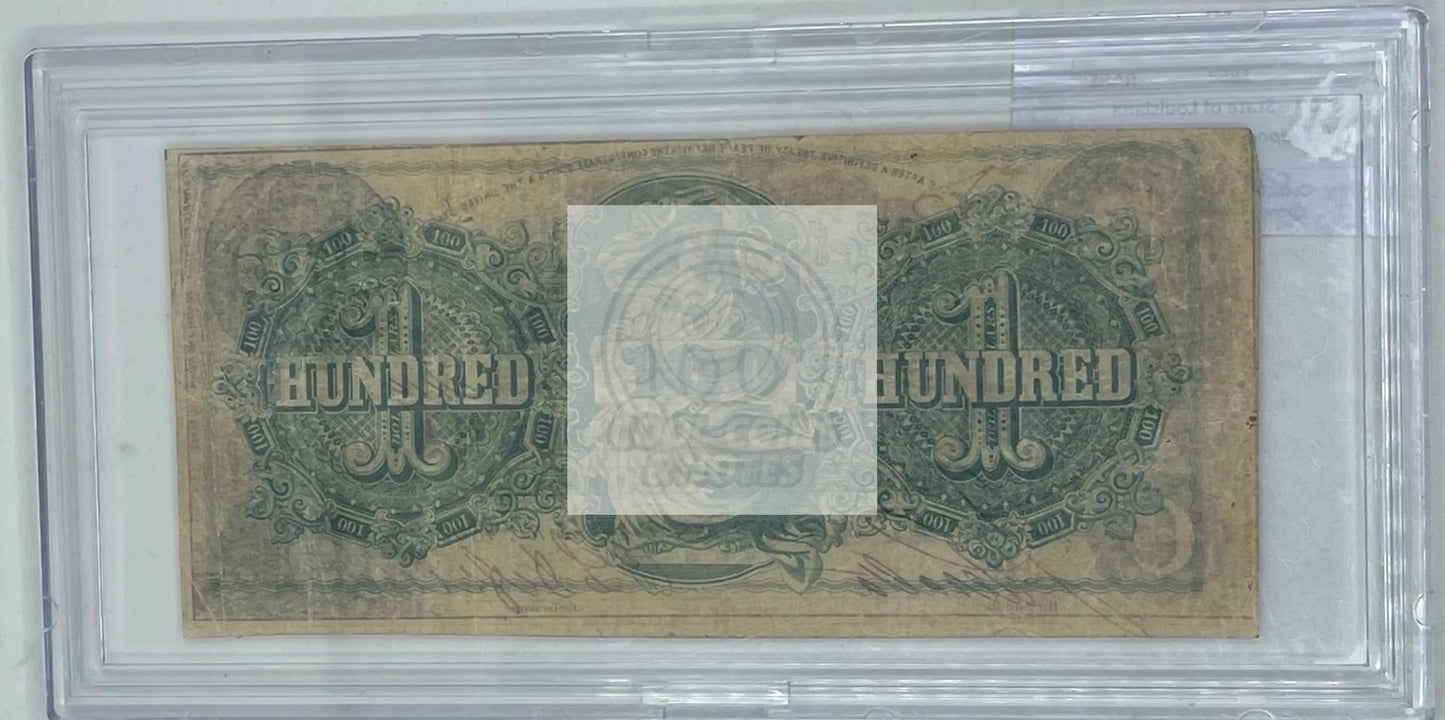 1863 $100 RARE State of Louisiana (Shreveport) Criswell #11, Banknote