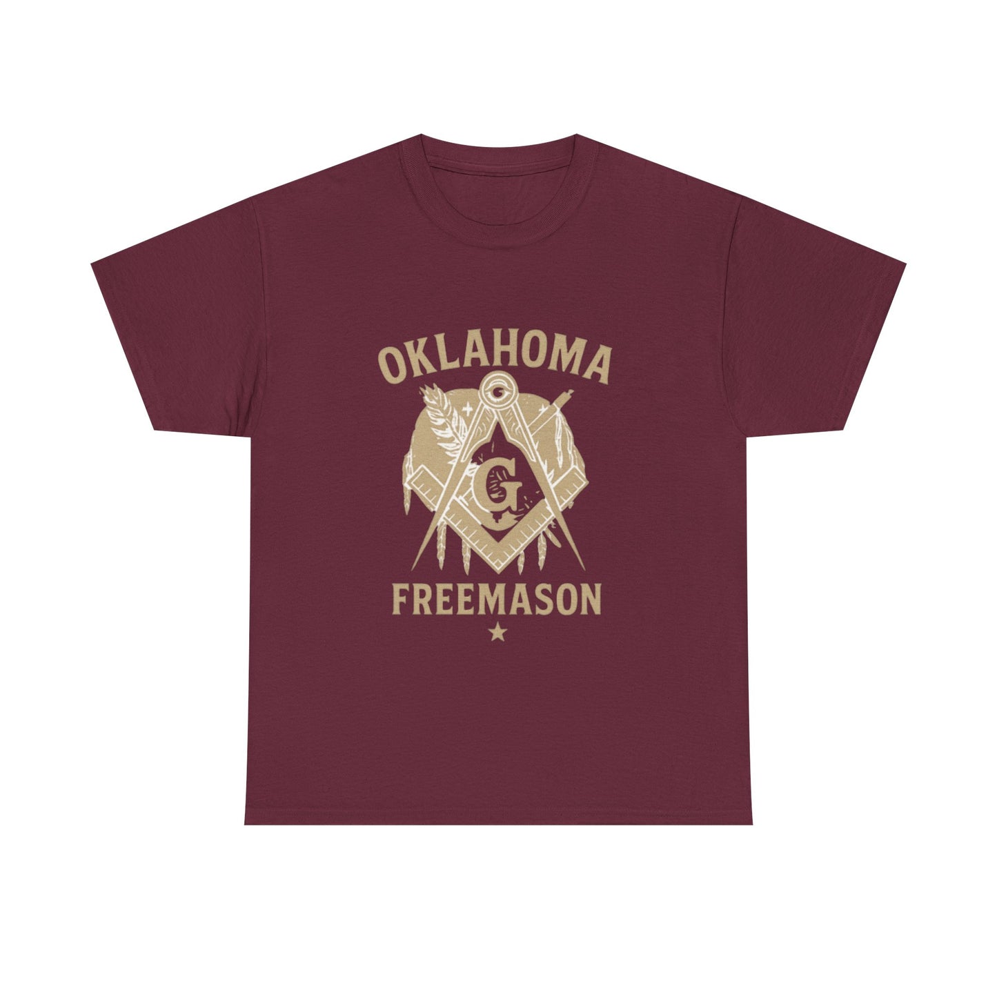 Oklahoma Freemason Unisex Heavy Cotton Tee - Unique Brotherhood Gift, Casual Wear, Lodge Events, Masonic Apparel, Comfortable Tee