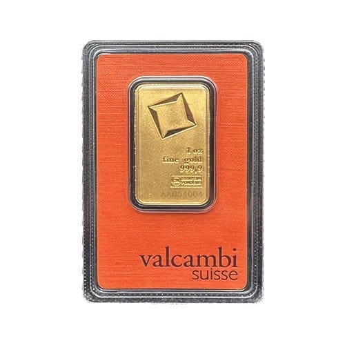 1 oz Valcambi Gold Bar .9999 Fine in Assay | K2BX