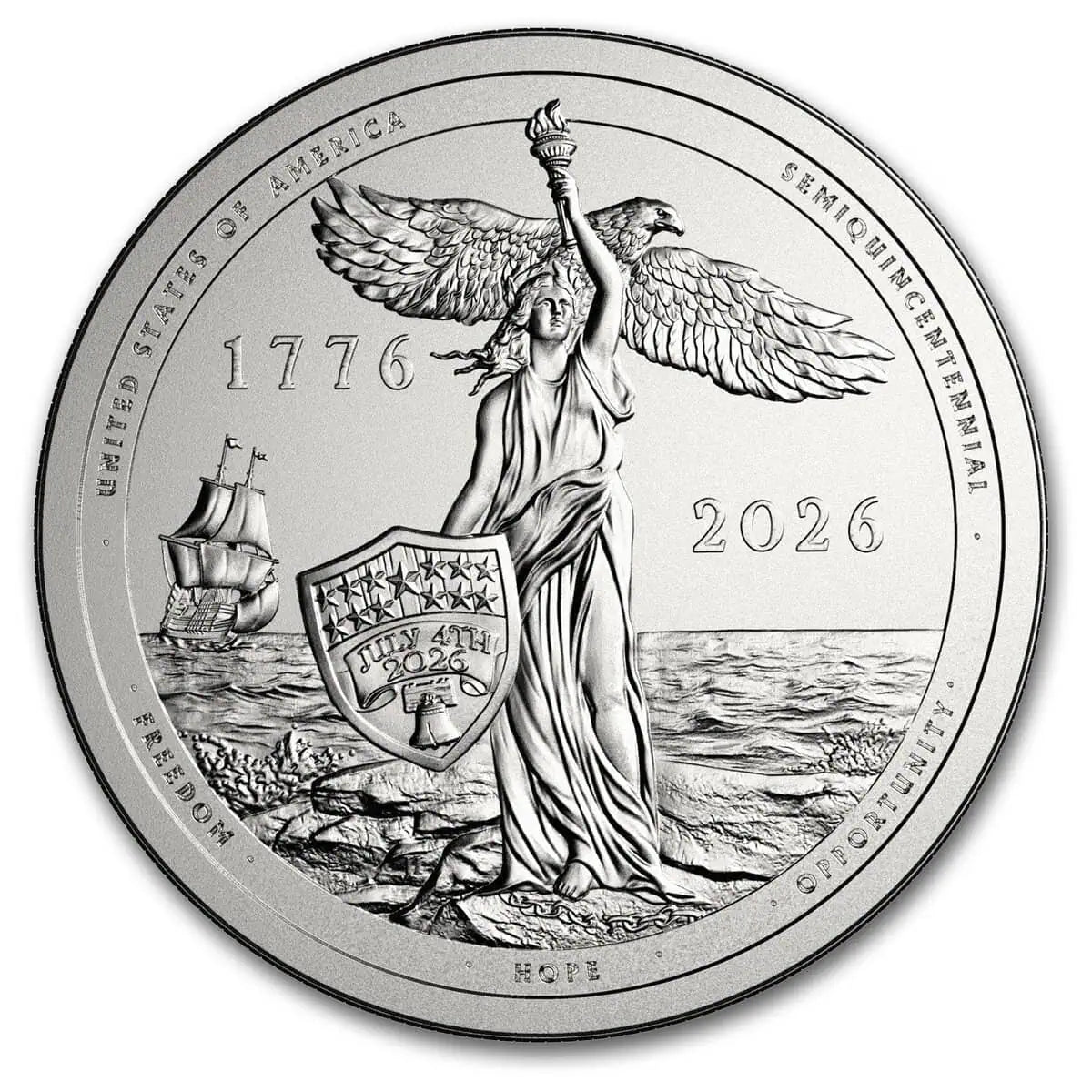 2026 PAMP Sail4th 1/2 oz Silver Round – BU in Tamper-Evident Packaging (Presale)