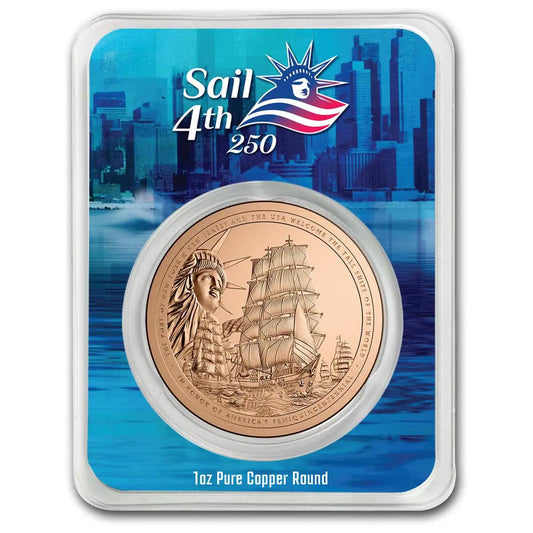 2026 PAMP Sail4th 250 Semiquincentennial 1 oz Copper Round {PRESALE)