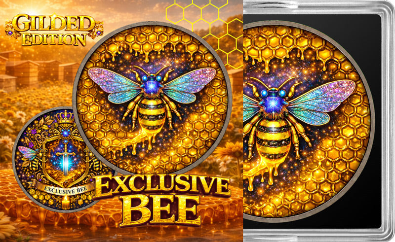 PREORDER SALE Exclusive Nature Bee - Glitter Wings Gilded Edition 1 oz Copper Round