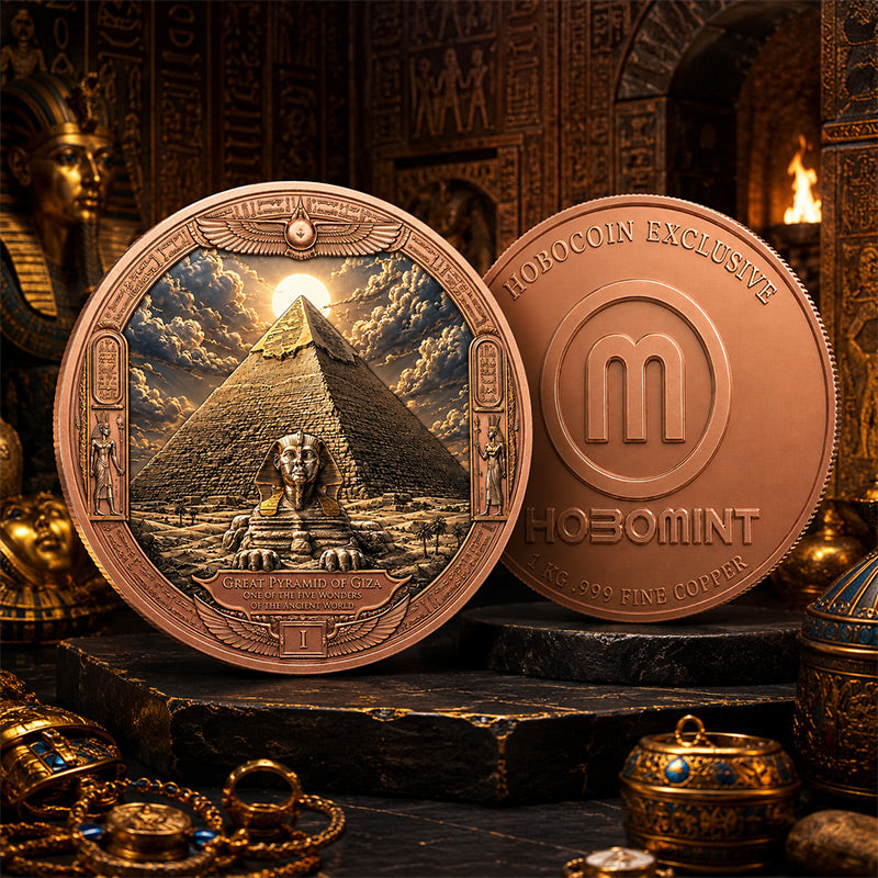 Great Pyramid of Giza HR 1 Kilo Copper Medal