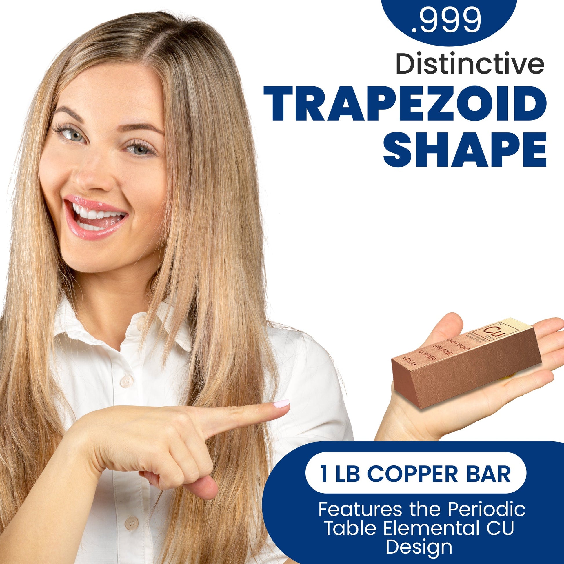 1 Pound Copper Bullion Bar Ingot Paperweight - 999 Pure Chemistry Element Design with Certificate of Authenticity GOLD TESTING EQUIPMENT