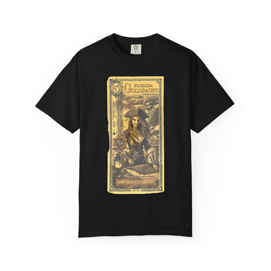 Goldback Currency Tee, Vintage Style T-shirt for Collectors, Pirate-Inspired Apparel, Unique Gift for Coin Enthusiasts, Unisex Casual Wear