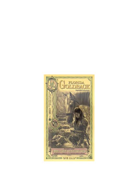 Florida 1/2 Goldback 1/2000 ozt 24K gold